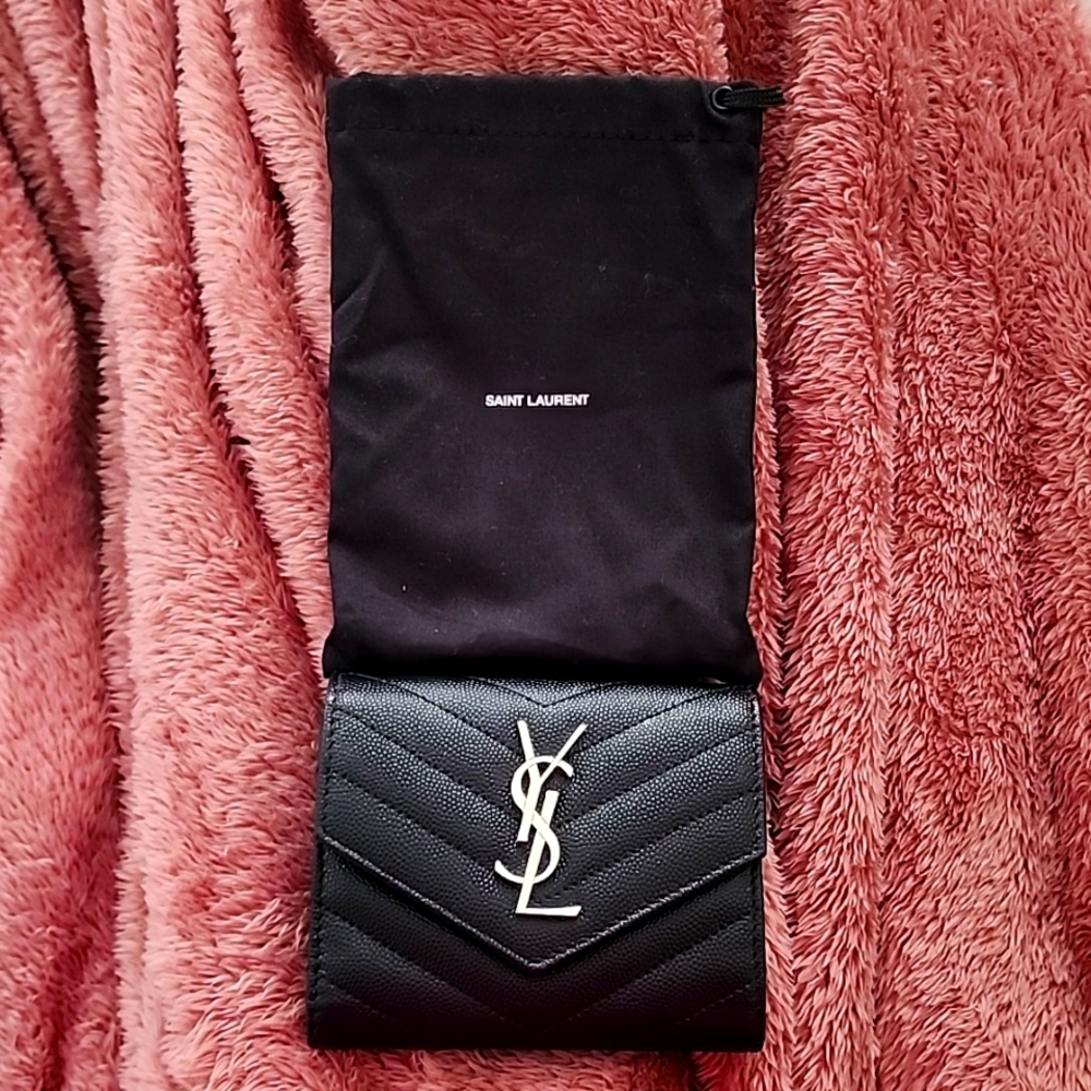 YSL Monogram Matelasse small trifold wallet